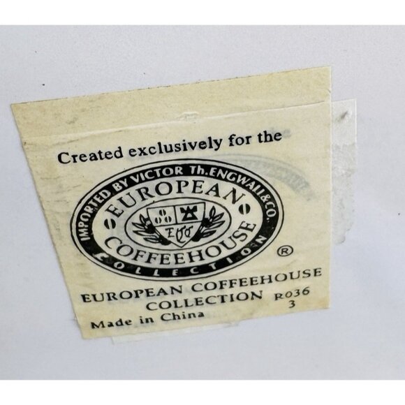 Vintage EUROPEAN COFFEEHOUSE White Gold Letters Ceramic Airtight 8.5"T Canister - Picture 10 of 16